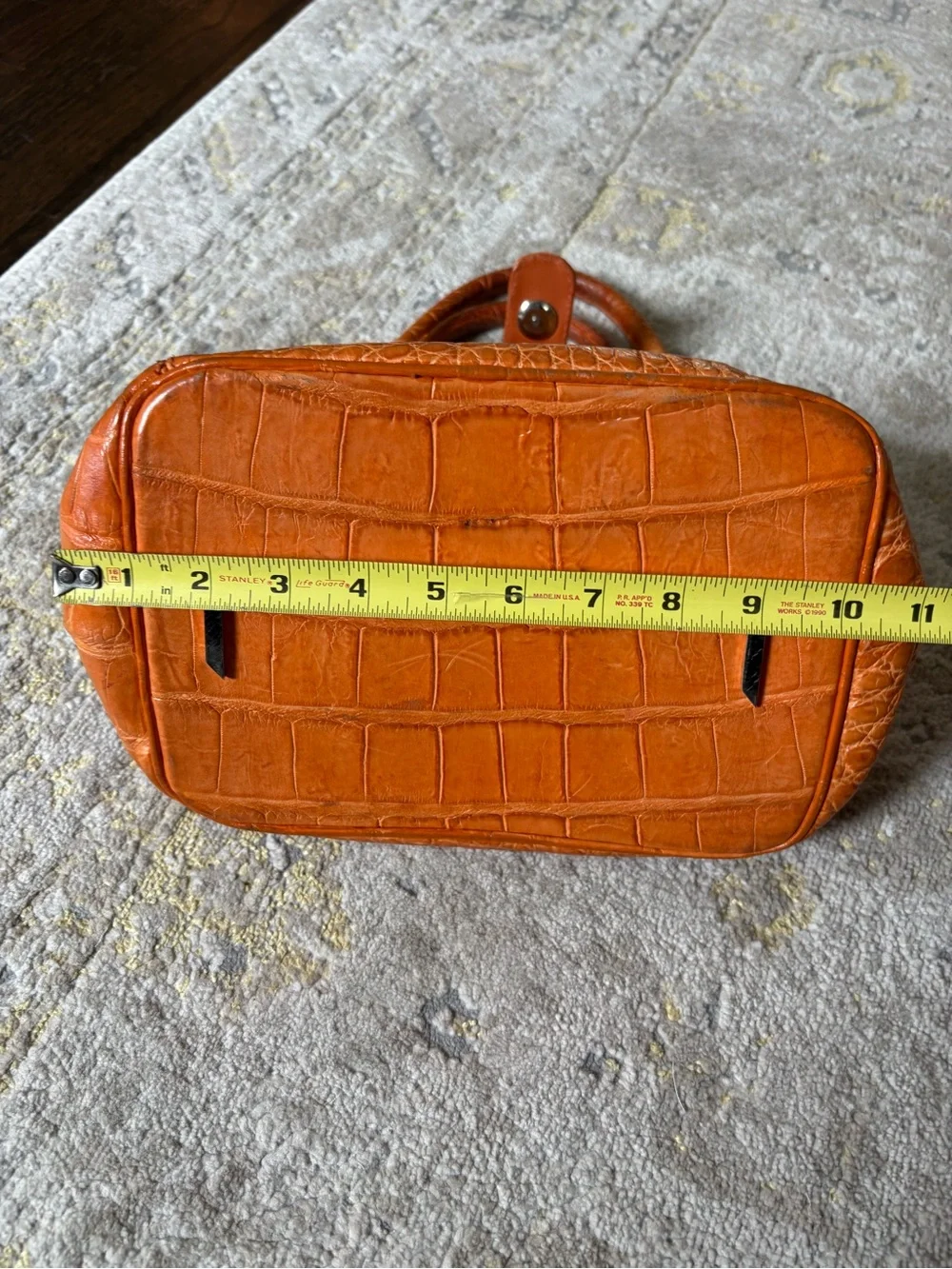 Colombo Via Della Spiga Orange Crocodile Leather Bag